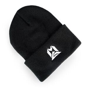 MG Cuff Knit Beanie Hat Black OS NWOT